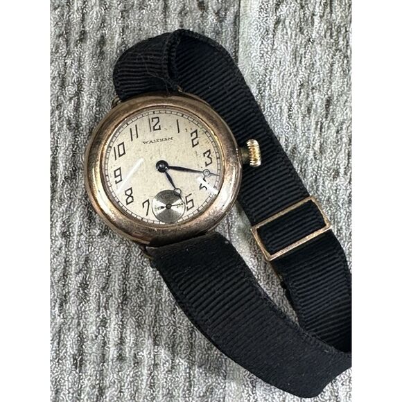 RARE Waltham Trench Watch WWI - Gold Wind Needs Minor Repair - Picture 1 of 14